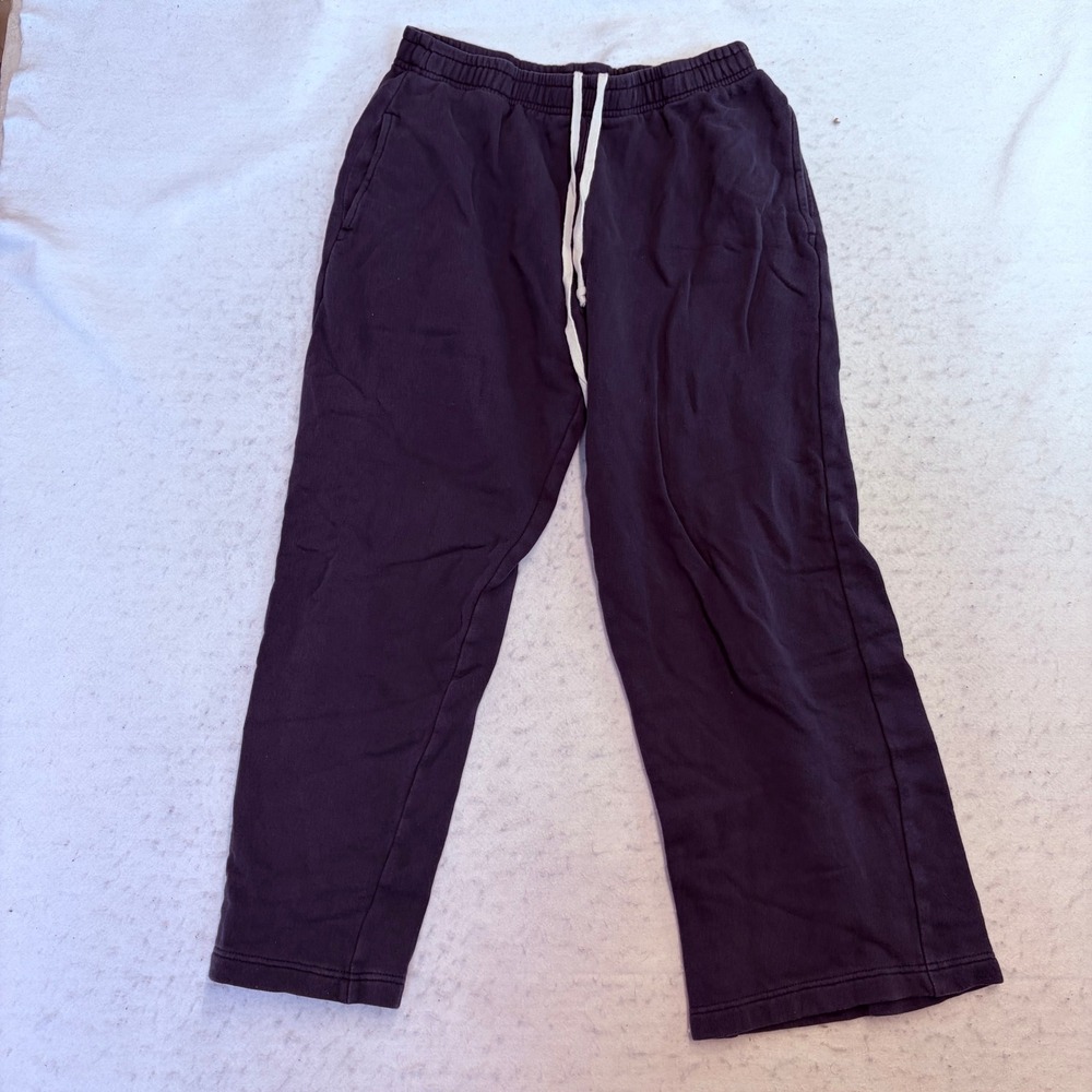 Brandy Melville Sweatpants Womens One Size Navy Blue Wide Leg Drawstring MCH002L
